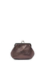 Leather Coin Purse Etincelle Irise Etrier Brown etincelle irisee EETI654